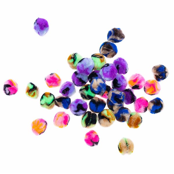 Pompons 40Stk 25mm Neon-Black